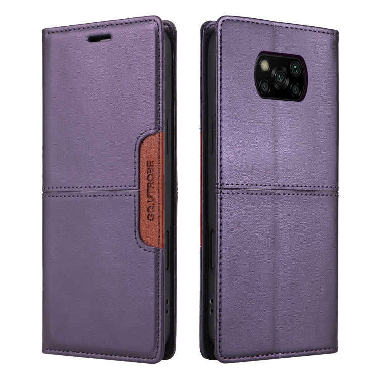 For Xiaomi Poco X3 NFC GQUTROBE G01 RFID Anti-theft Leather Phone Case