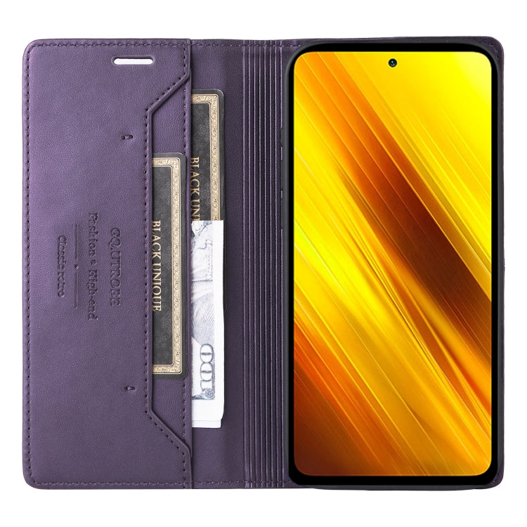For Xiaomi Poco X3 NFC GQUTROBE G01 RFID Anti-theft Leather Phone Case