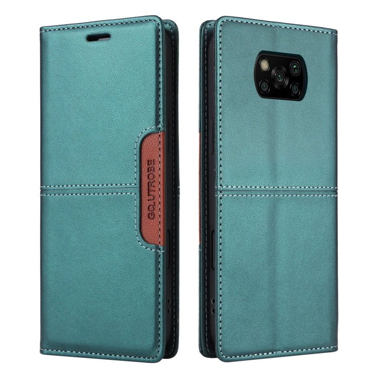 For Xiaomi Poco X3 NFC GQUTROBE G01 RFID Anti-theft Leather Phone Case