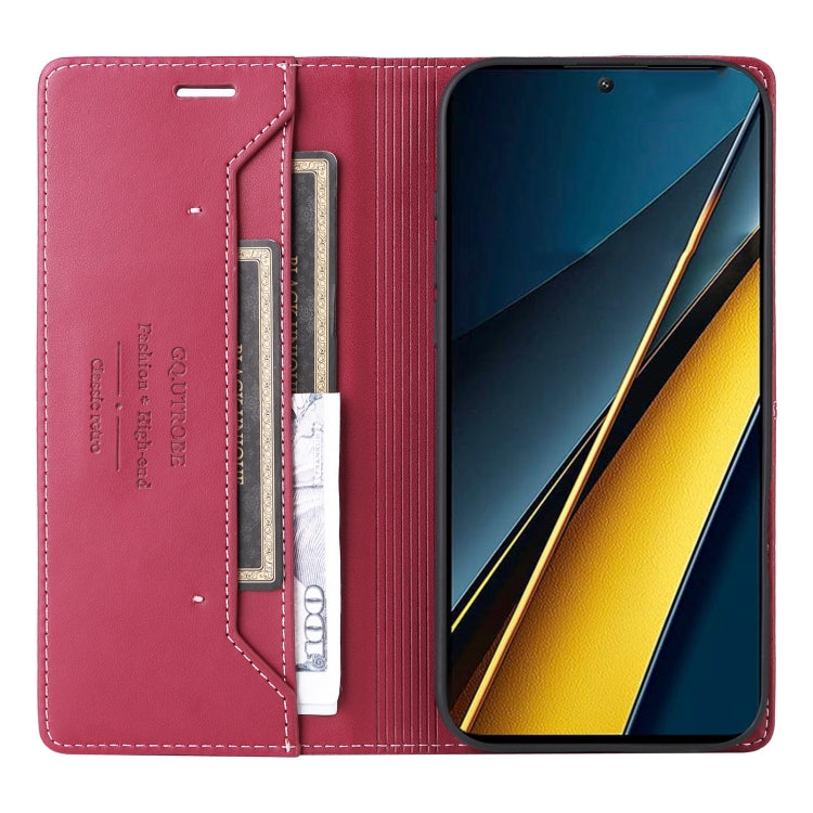 For Xiaomi Poco X6 Pro GQUTROBE G01 RFID Anti-theft Leather Phone Case