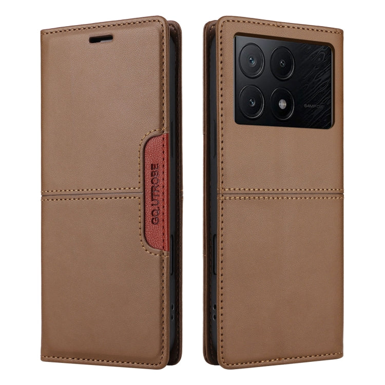 For Xiaomi Poco X6 Pro GQUTROBE G01 RFID Anti-theft Leather Phone Case