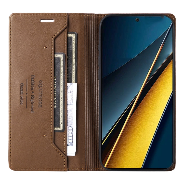 For Xiaomi Poco X6 Pro GQUTROBE G01 RFID Anti-theft Leather Phone Case