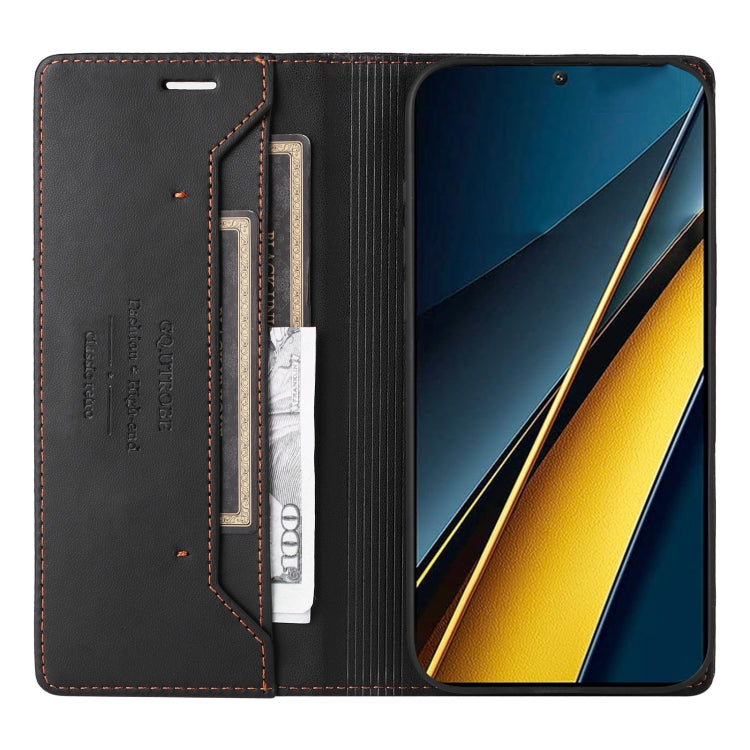 For Xiaomi Poco X6 Pro GQUTROBE G01 RFID Anti-theft Leather Phone Case