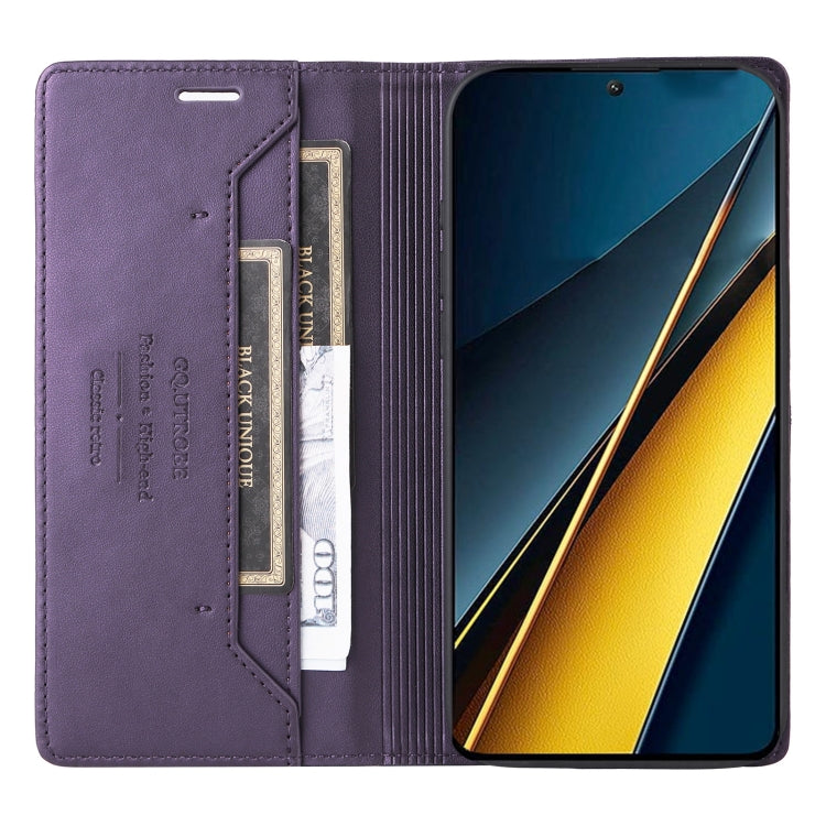 For Xiaomi Poco X6 Pro GQUTROBE G01 RFID Anti-theft Leather Phone Case