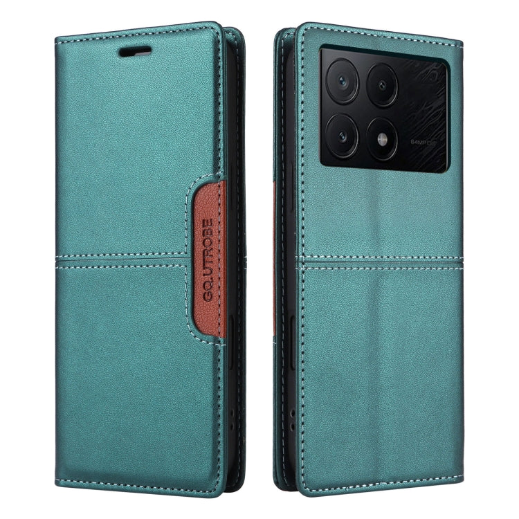 For Xiaomi Poco X6 Pro GQUTROBE G01 RFID Anti-theft Leather Phone Case