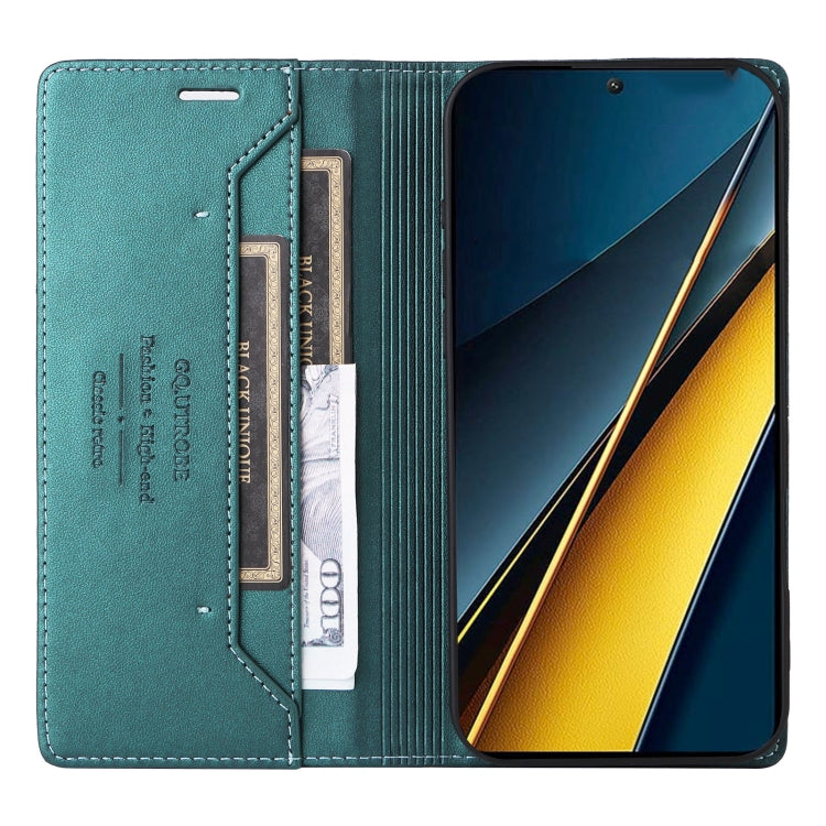 For Xiaomi Poco X6 Pro GQUTROBE G01 RFID Anti-theft Leather Phone Case