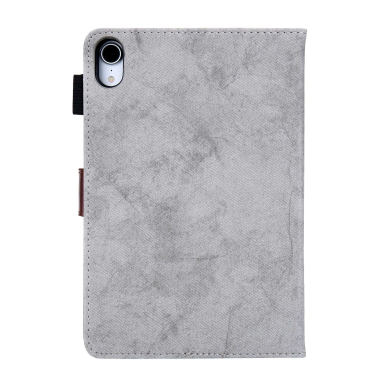 For iPad mini 6 / mini 2024 Fabric Contrast Color Smart Leather Tablet Case
