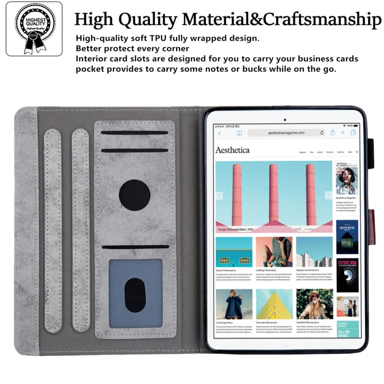 For iPad mini 6 / mini 2024 Fabric Contrast Color Smart Leather Tablet Case