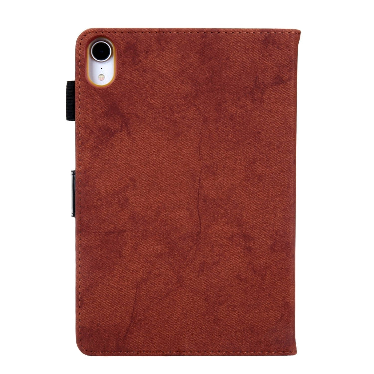 For iPad mini 6 / mini 2024 Fabric Contrast Color Smart Leather Tablet Case