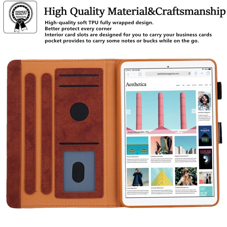 For iPad mini 6 / mini 2024 Fabric Contrast Color Smart Leather Tablet Case