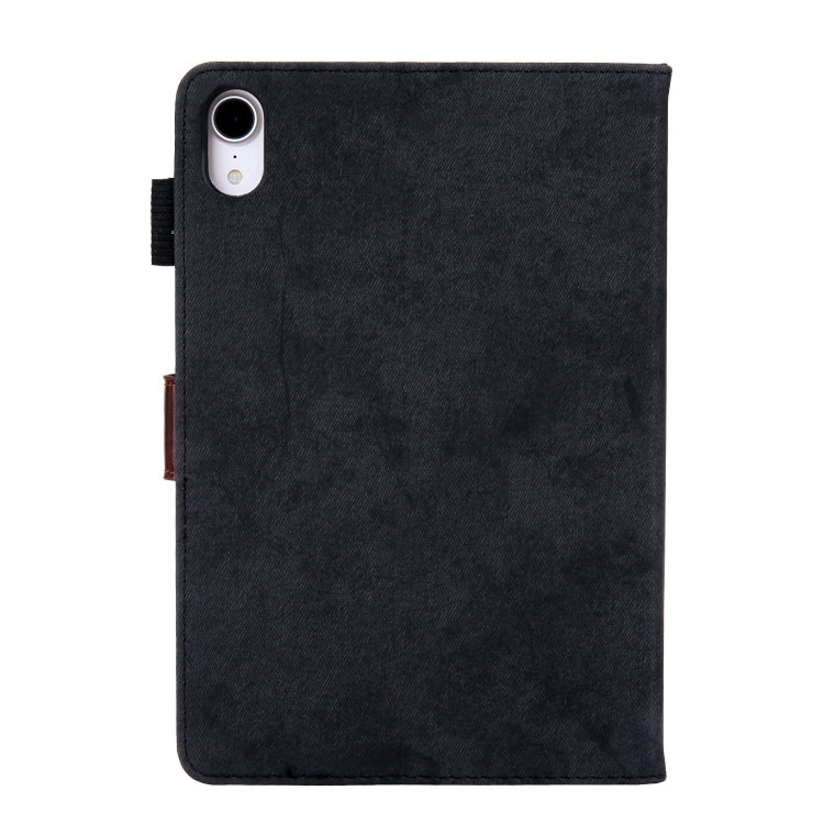 For iPad mini 6 / mini 2024 Fabric Contrast Color Smart Leather Tablet Case