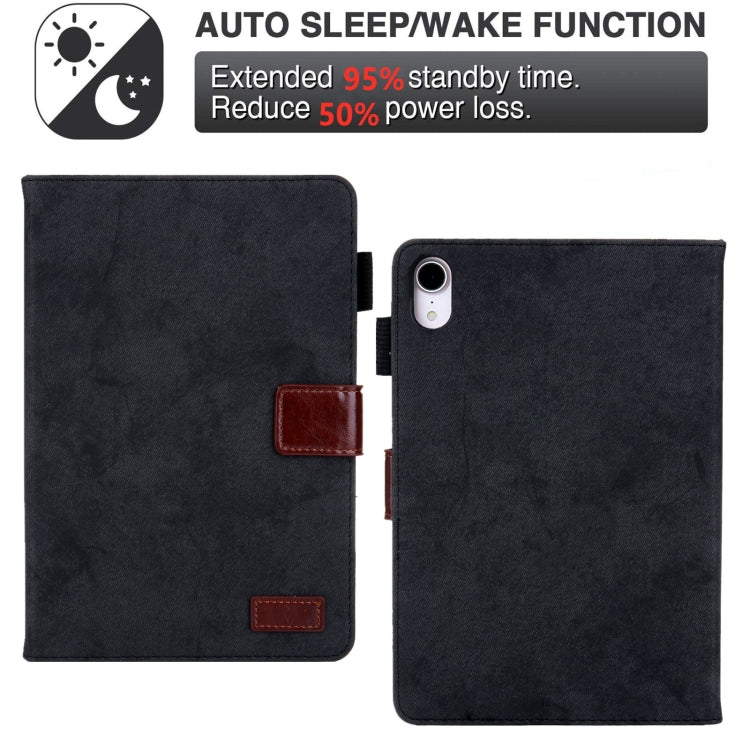 For iPad mini 6 / mini 2024 Fabric Contrast Color Smart Leather Tablet Case