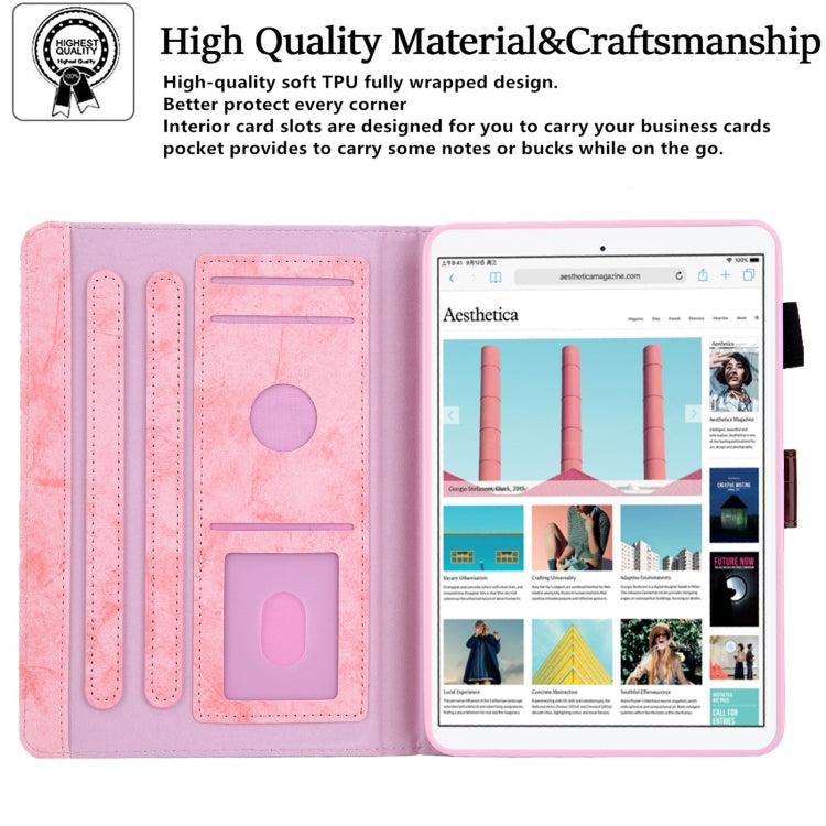For iPad mini 6 / mini 2024 Fabric Contrast Color Smart Leather Tablet Case