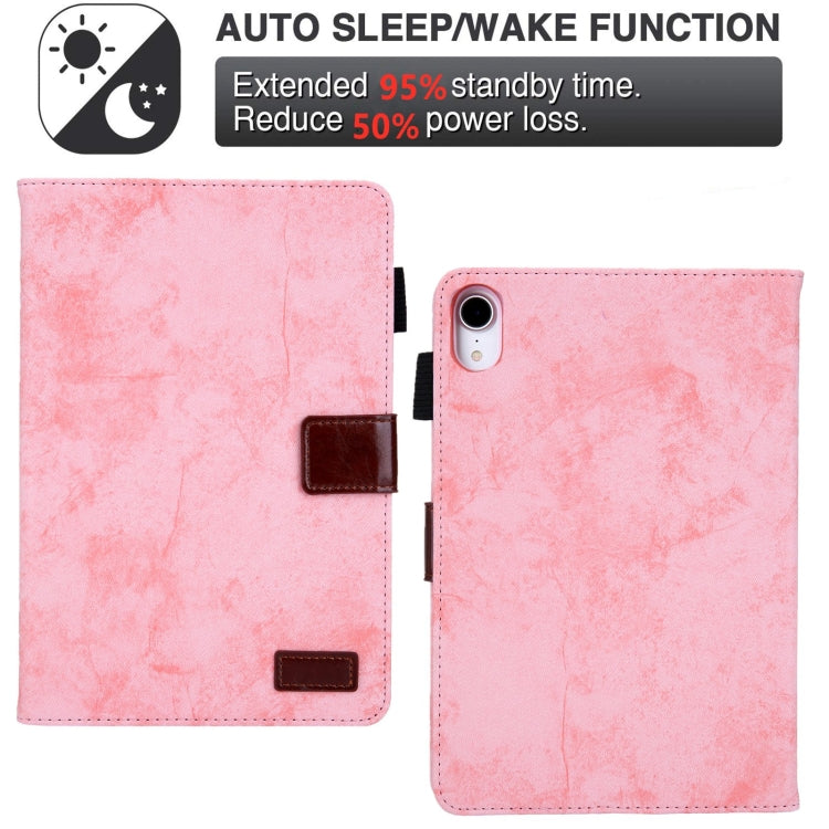 For iPad mini 6 / mini 2024 Fabric Contrast Color Smart Leather Tablet Case