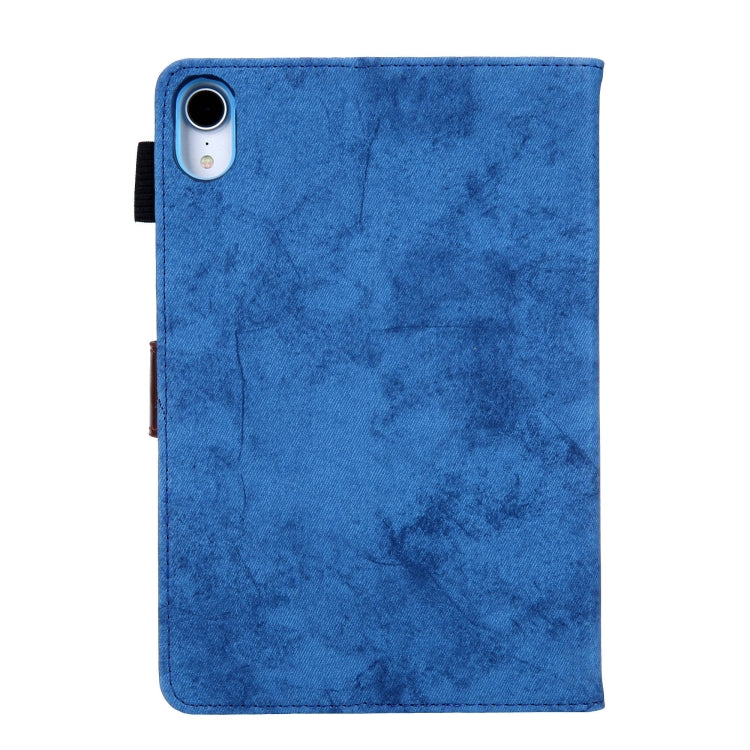 For iPad mini 6 / mini 2024 Fabric Contrast Color Smart Leather Tablet Case