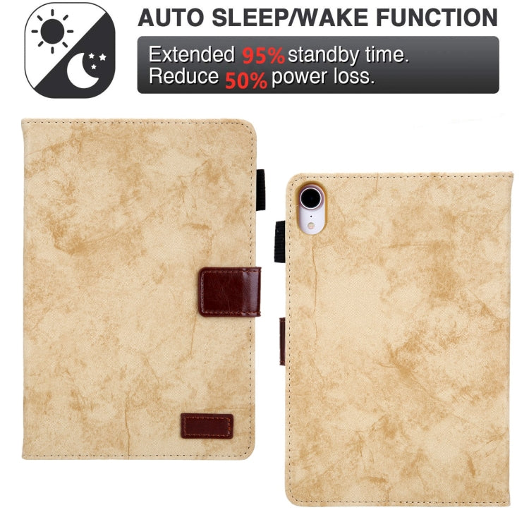 For iPad mini 6 / mini 2024 Fabric Contrast Color Smart Leather Tablet Case