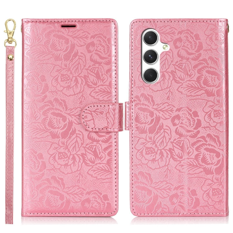 For Samsung Galaxy A16 5G Peony Flowers Imprint Leather Phone Case