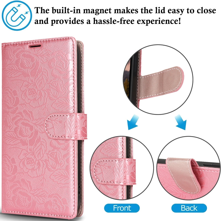 For Samsung Galaxy Note20 Ultra Peony Flowers Imprint Leather Phone Case