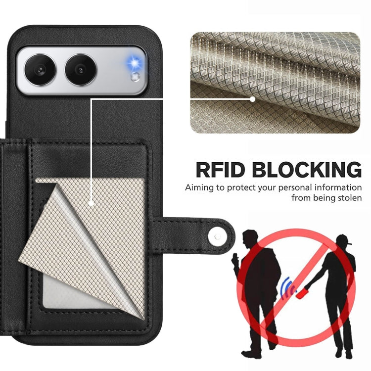 For OnePlus Nord 4 Button Card Bag RFID Anti-theft Phone Case