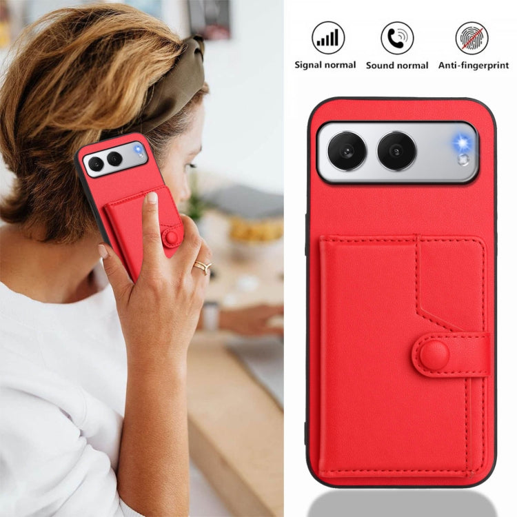 For OnePlus Nord 4 Button Card Bag RFID Anti-theft Phone Case
