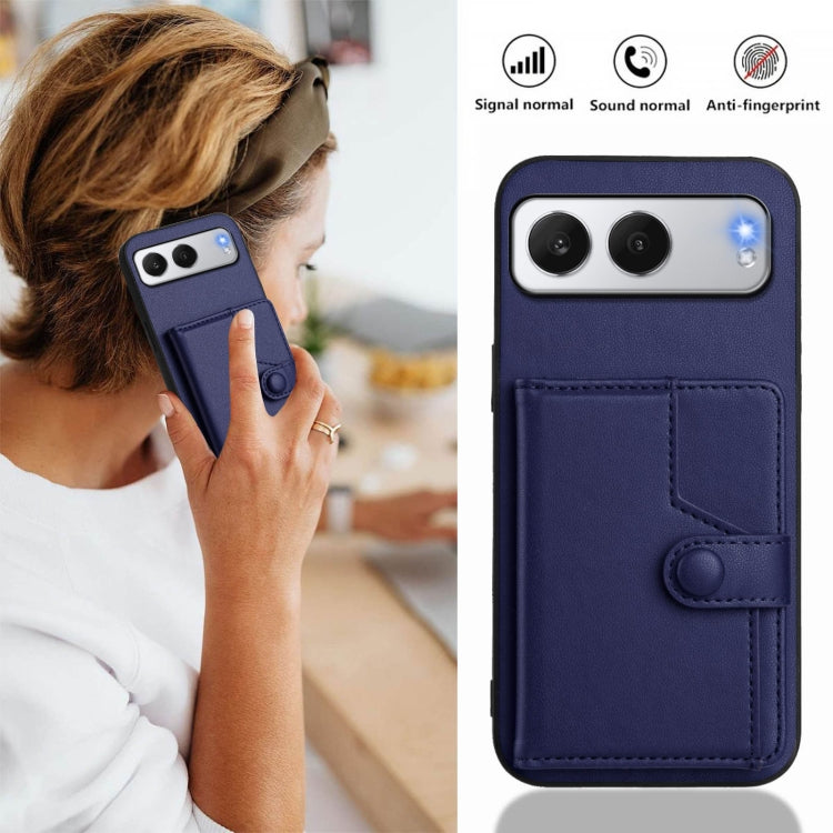 For OnePlus Nord 4 Button Card Bag RFID Anti-theft Phone Case