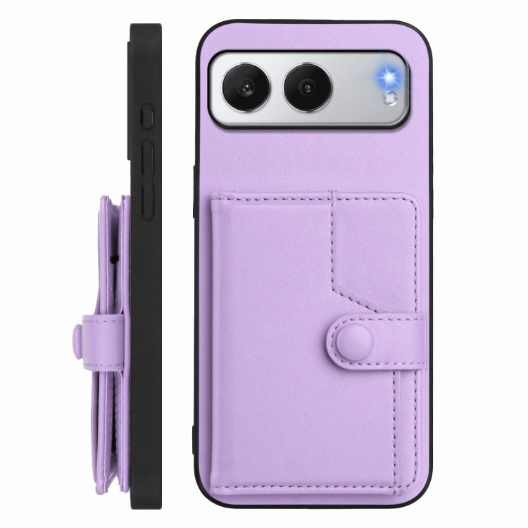 For OnePlus Nord 4 Button Card Bag RFID Anti-theft Phone Case