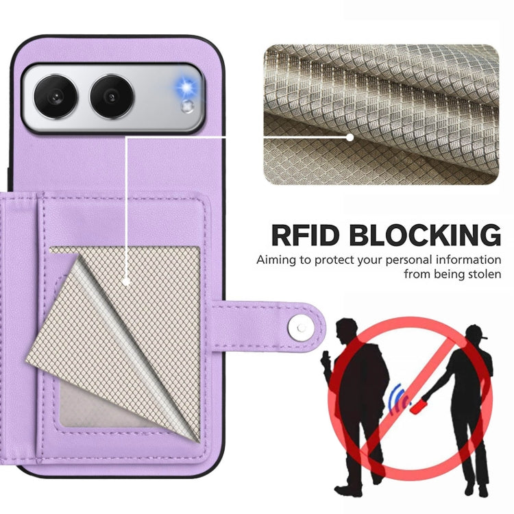 For OnePlus Nord 4 Button Card Bag RFID Anti-theft Phone Case