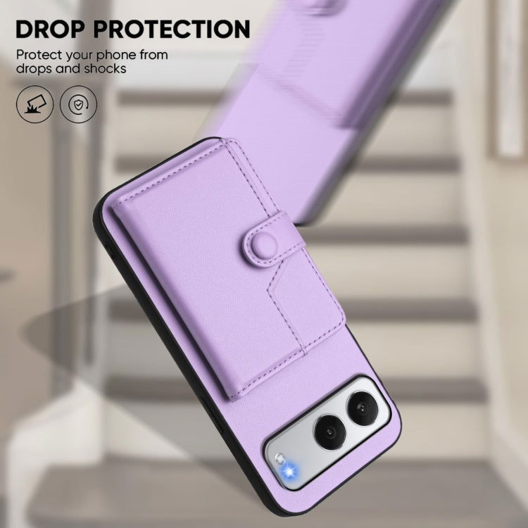 For OnePlus Nord 4 Button Card Bag RFID Anti-theft Phone Case