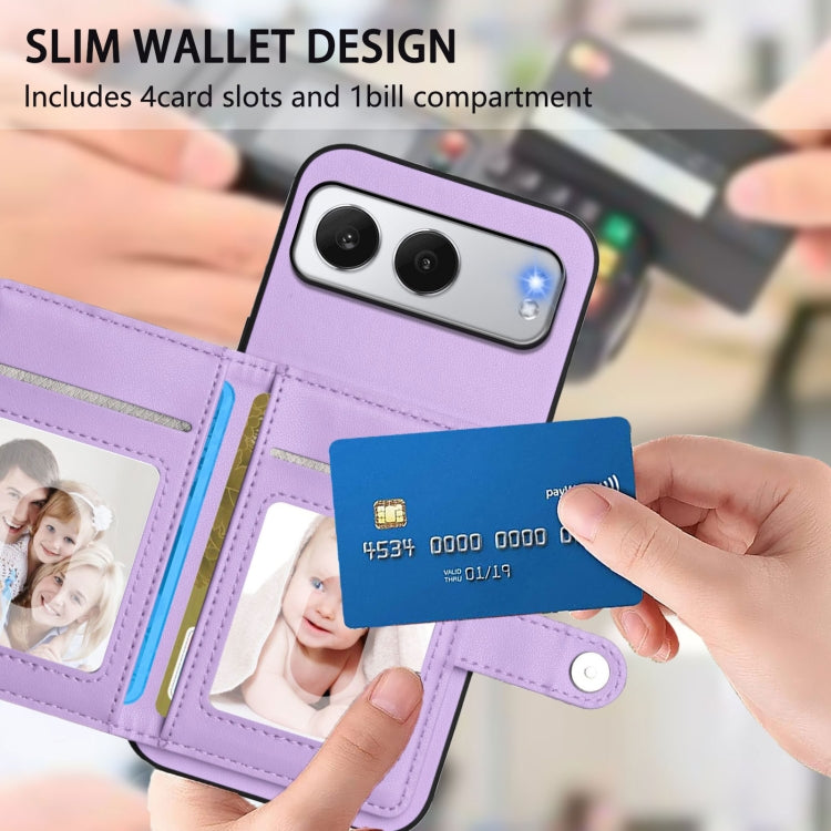 For OnePlus Nord 4 Button Card Bag RFID Anti-theft Phone Case