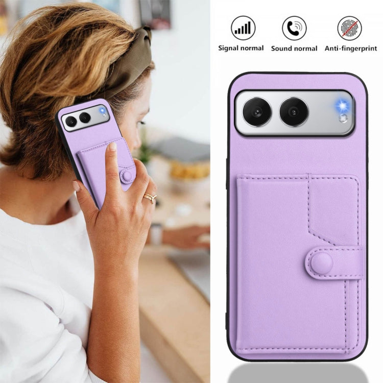 For OnePlus Nord 4 Button Card Bag RFID Anti-theft Phone Case