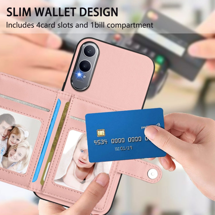 For OnePlus Nord CE4 Lite 5G Button Card Bag RFID Anti-theft Phone Case