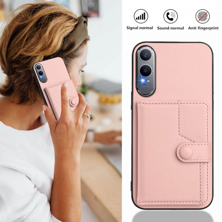 For OnePlus Nord CE4 Lite 5G Button Card Bag RFID Anti-theft Phone Case