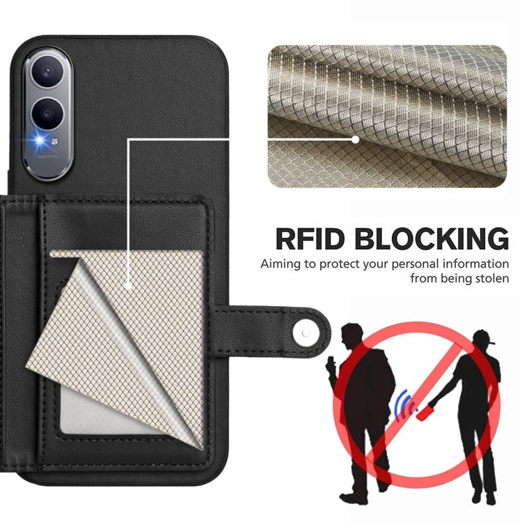 For OnePlus Nord CE4 Lite 5G Button Card Bag RFID Anti-theft Phone Case