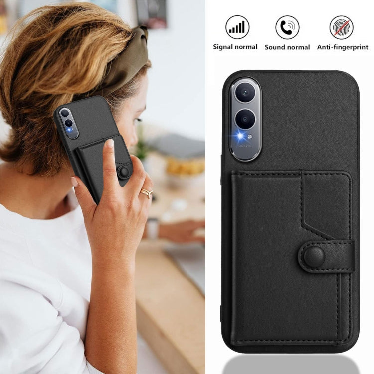 For OnePlus Nord CE4 Lite 5G Button Card Bag RFID Anti-theft Phone Case