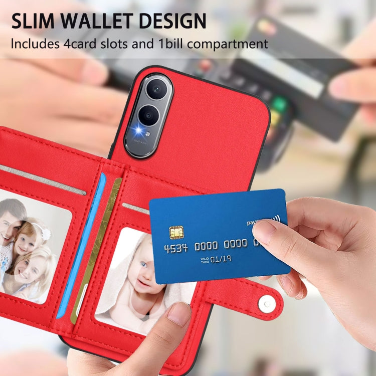 For OnePlus Nord CE4 Lite 5G Button Card Bag RFID Anti-theft Phone Case