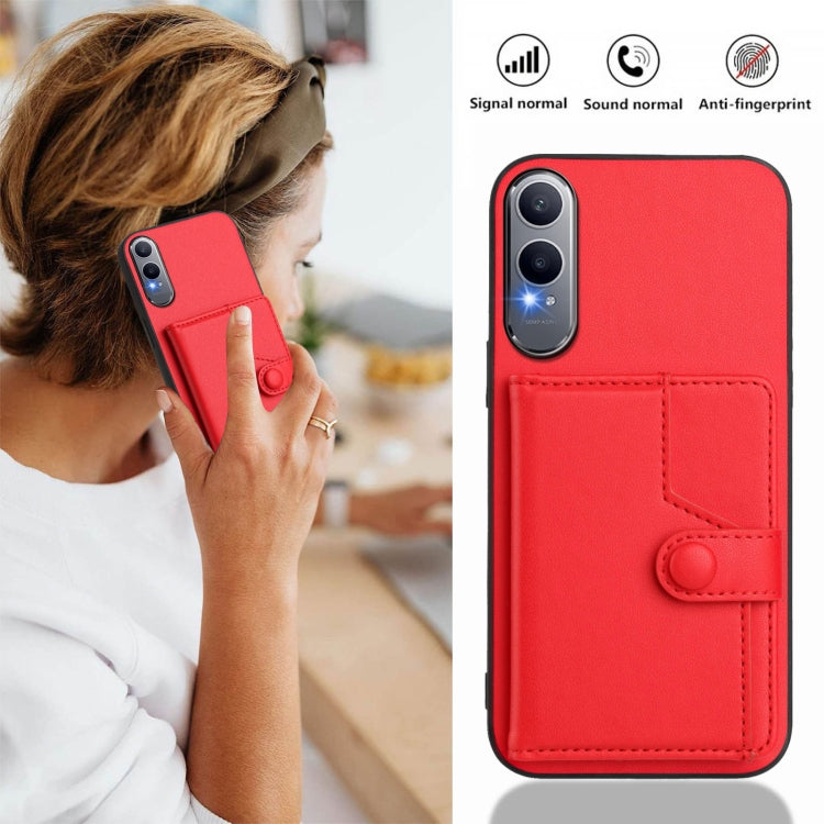 For OnePlus Nord CE4 Lite 5G Button Card Bag RFID Anti-theft Phone Case