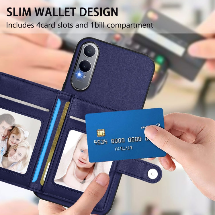 For OnePlus Nord CE4 Lite 5G Button Card Bag RFID Anti-theft Phone Case