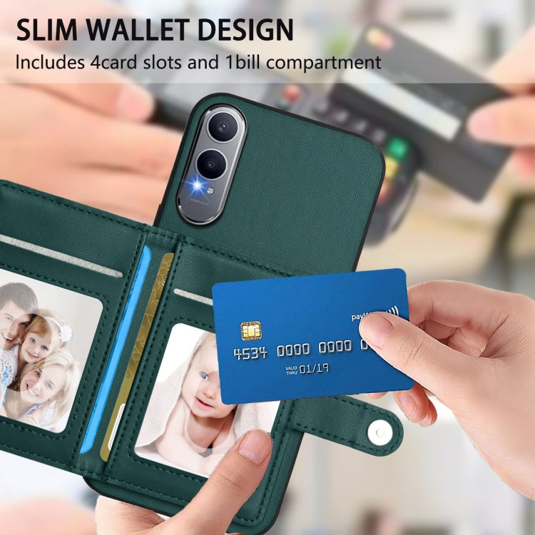 For OnePlus Nord CE4 Lite 5G Button Card Bag RFID Anti-theft Phone Case