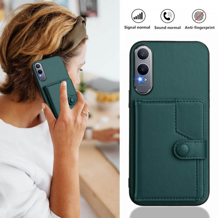 For OnePlus Nord CE4 Lite 5G Button Card Bag RFID Anti-theft Phone Case