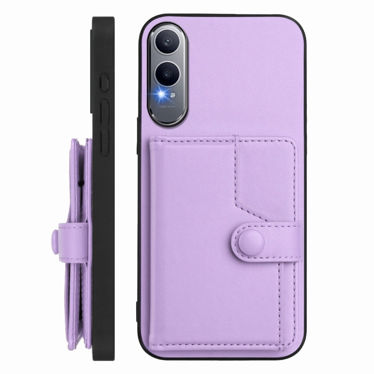 For OnePlus Nord CE4 Lite 5G Button Card Bag RFID Anti-theft Phone Case
