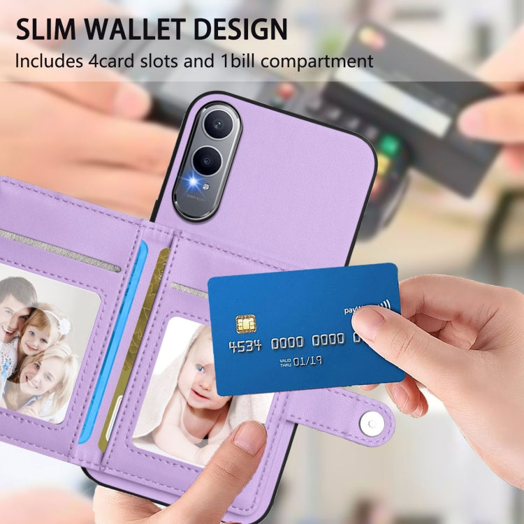 For OnePlus Nord CE4 Lite 5G Button Card Bag RFID Anti-theft Phone Case