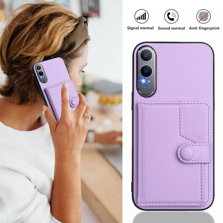 For OnePlus Nord CE4 Lite 5G Button Card Bag RFID Anti-theft Phone Case