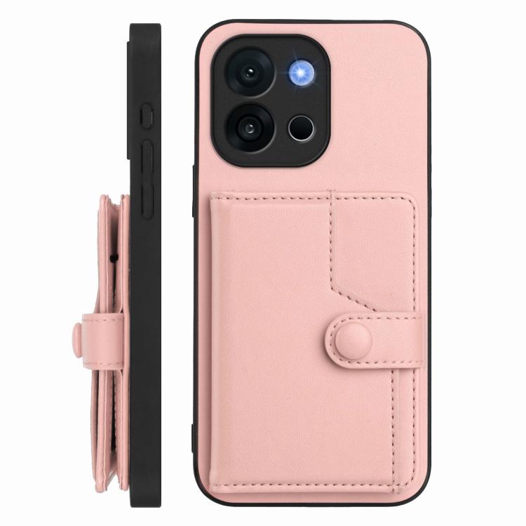 For OnePlus 13T Button Card Bag RFID Anti-theft Phone Case