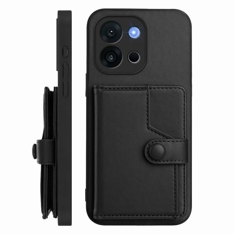 For OnePlus 13T Button Card Bag RFID Anti-theft Phone Case