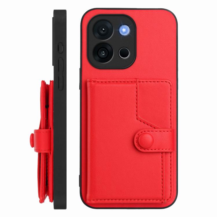 For OnePlus 13T Button Card Bag RFID Anti-theft Phone Case