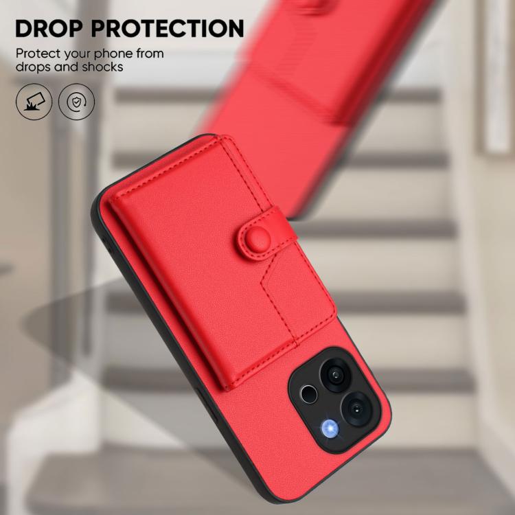 For OnePlus 13T Button Card Bag RFID Anti-theft Phone Case