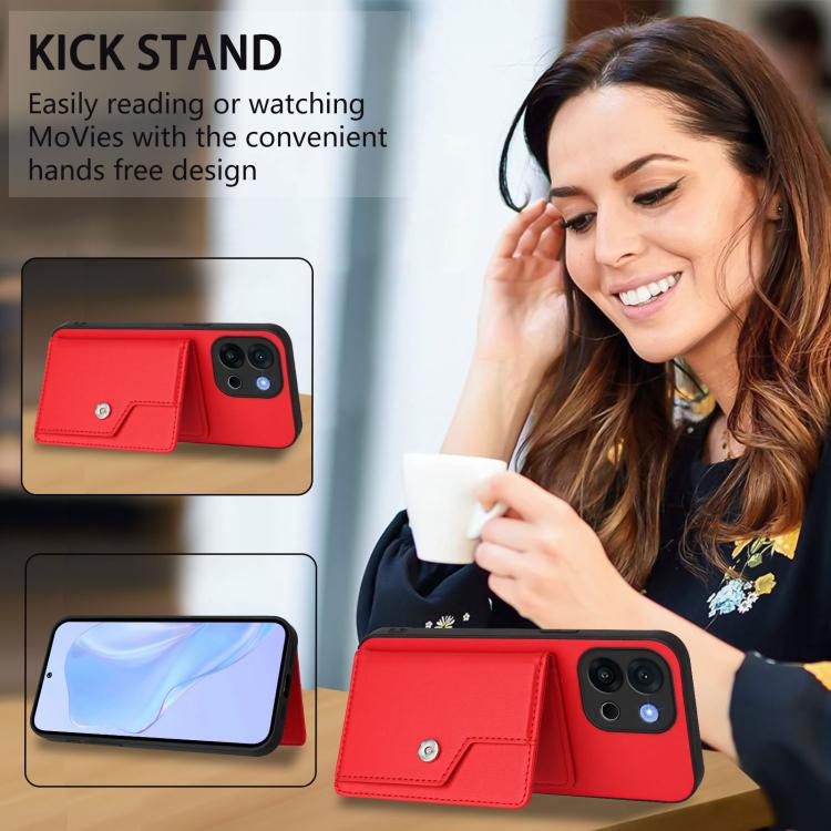 For OnePlus 13T Button Card Bag RFID Anti-theft Phone Case