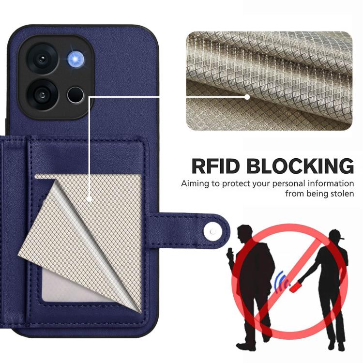 For OnePlus 13T Button Card Bag RFID Anti-theft Phone Case