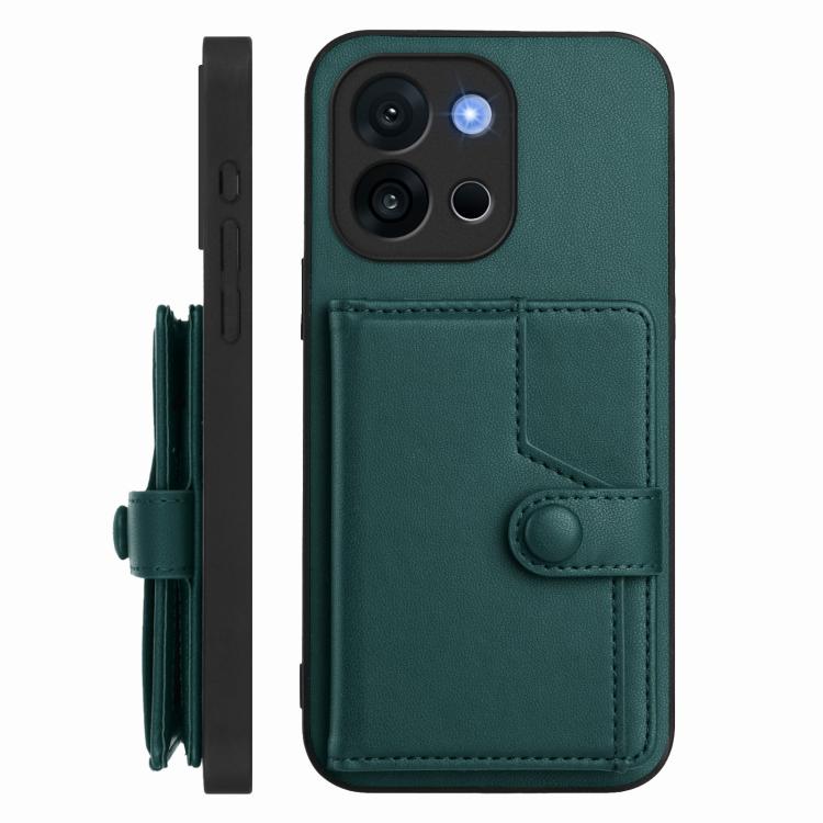 For OnePlus 13T Button Card Bag RFID Anti-theft Phone Case