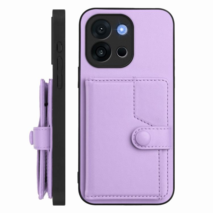 For OnePlus 13T Button Card Bag RFID Anti-theft Phone Case
